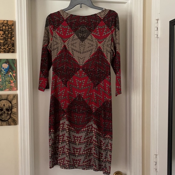 Beautiful pullover geometric design polyester and spandex dress. Never worn - Picture 2 of 2